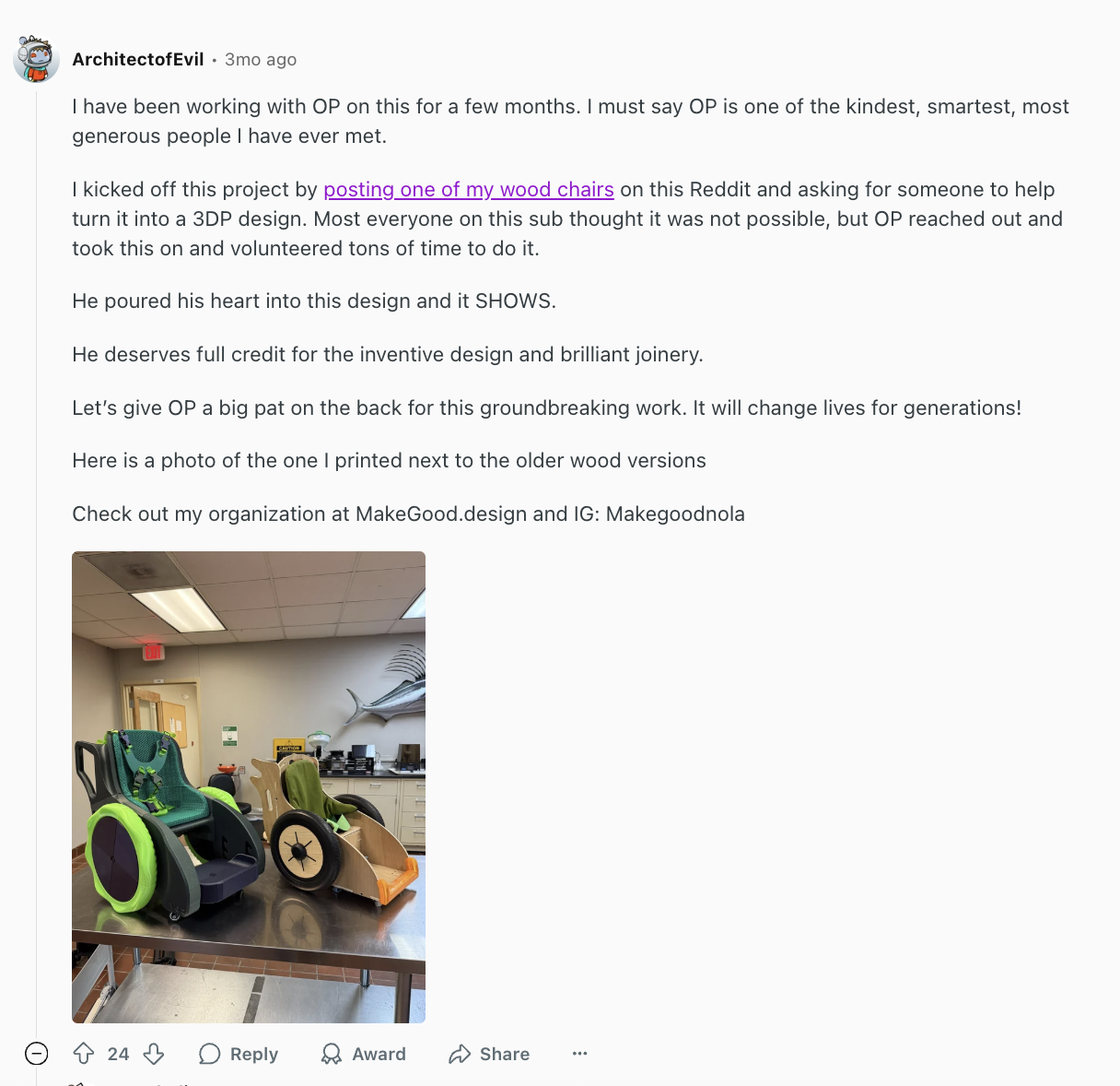 3D printed wheelchair project