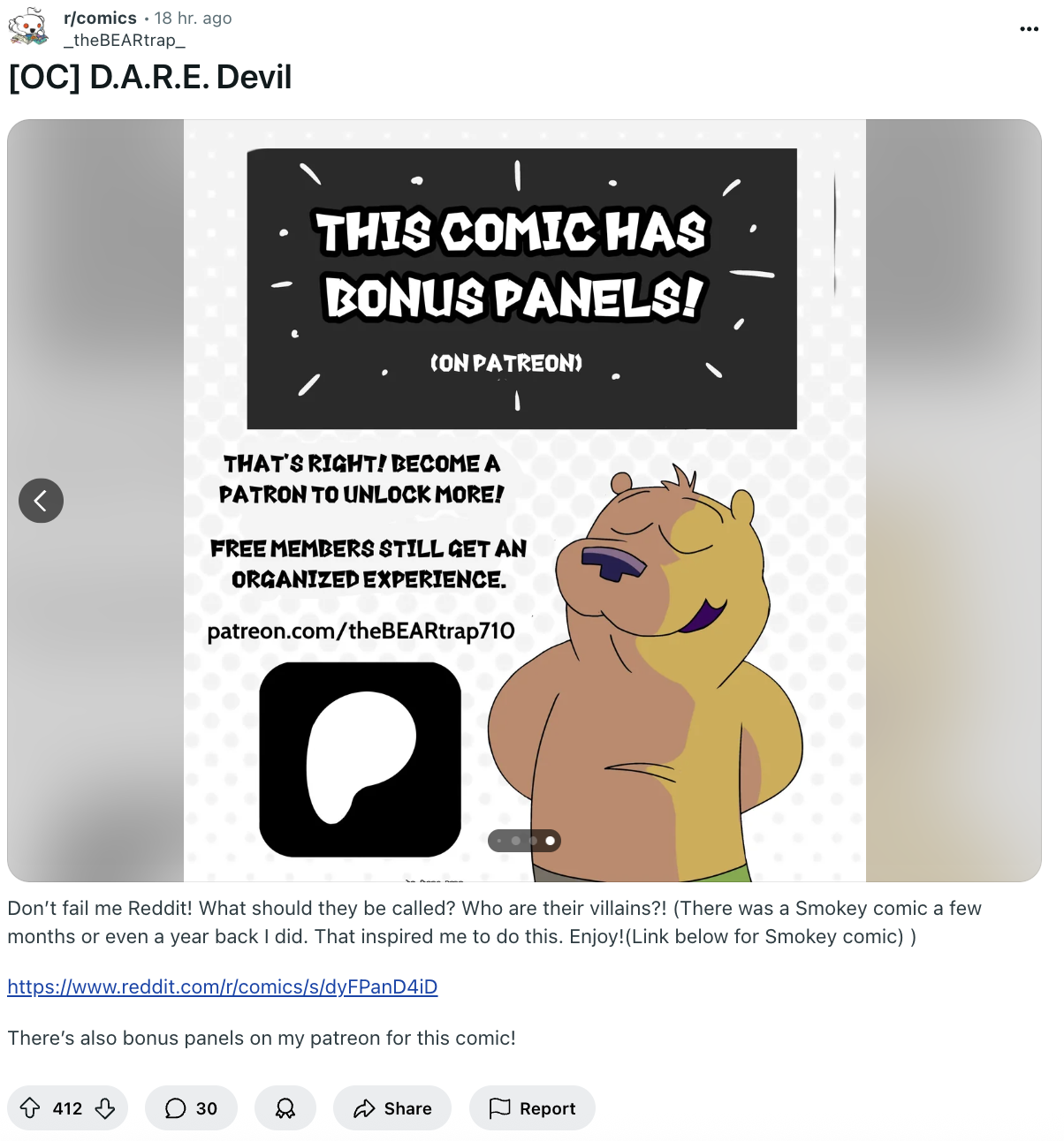 Screenshot of Reddit comic post
