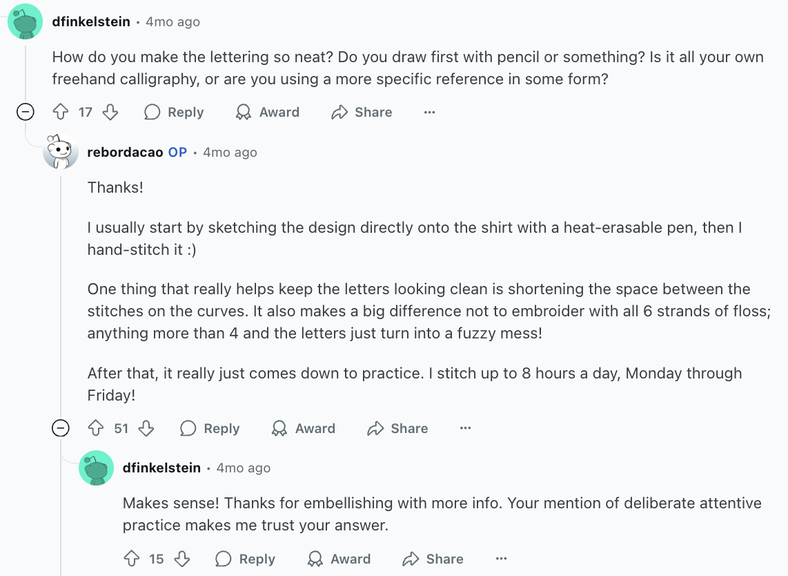 Screenshot of the original Reddit post