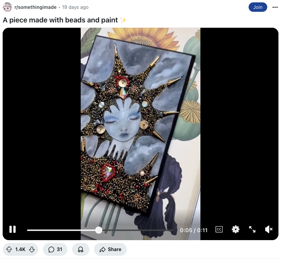 Fairy style artist promoting art on Reddit