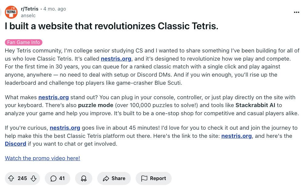 How to Promote a Side Project in a Niche Gaming Subreddit